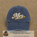 Image principale produit112grosBM - casquette Bleu marine délavé avec visuel Mrs élégante 7 cm