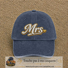 Image principale produit112grosBM - casquette Bleu marine délavé avec visuel Mrs élégante 7 cm