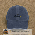 Image principale produit38petitBM - casquette Bleu marine délavé avec visuel Adadass feuille d’érable 3 cm