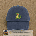 Casquette Bleu marine délavé 100% coton avec motif Crocodile joyeux 7 cm - image principale