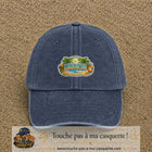Casquette Bleu marine délavé motif Plage tropicale Beach 5 cm - vue principale