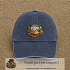 Casquette baseball Bleu marine délavé 100% coton avec visuel Pigcity cochon 7 cm - image produit principale
