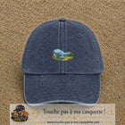 Casquette baseball Bleu marine délavé 100% coton avec motif Paysage montagne lac 3 cm - image principale