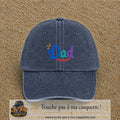 Casquette baseball Bleu marine délavé 100% coton avec visuel Dad coloré 5 cm - image produit principale