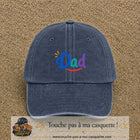 Casquette baseball Bleu marine délavé 100% coton avec visuel Dad coloré 5 cm - image produit principale