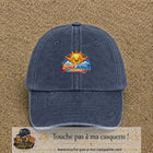 Casquette baseball Bleu marine délavé 100% coton avec motif Soleil éclaire notre journée 7 cm - image principale