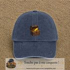 Casquette baseball Bleu marine délavé 100% coton avec motif Coffre au trésor 5 cm - image principale