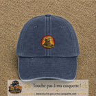 Casquette baseball Bleu marine délavé 100% coton avec visuel Chaussure monstre 5 cm - image produit principale