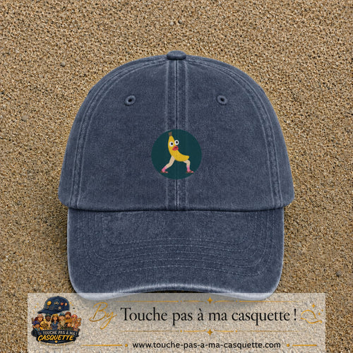 Casquette baseball Bleu marine délavé 100% coton avec visuel Banane drôle 5 cm - image produit principale