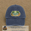 Casquette Bleu marine délavé motif Plage tropicale Beach 7 cm - vue principale