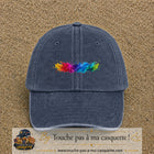 Casquette baseball Bleu marine délavé 100% coton avec visuel Éclaboussure peinture 3 cm - image produit principale