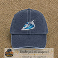 Casquette Bleu marine délavé 100% coton avec motif Fer à repasser bleu 7 cm - image principale