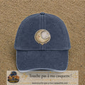 Casquette Bleu marine délavé motif Lune endormie 7 cm - vue principale