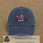 Casquette Bleu marine délavé 100% coton avec motif Vibe Squad 7 cm - image principale