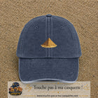 Casquette baseball Bleu marine délavé 100% coton avec motif Pyramide égyptienne 5 cm - image principale