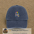 Casquette baseball Bleu marine délavé 100% coton avec motif Éléphant aux ballons 7 cm - image principale