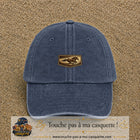 Casquette baseball Bleu marine délavé 100% coton avec visuel Cheval en course 3 cm - image produit principale