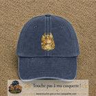 Casquette baseball Bleu marine délavé 100% coton avec motif Vierge astrologique 7 cm - image principale