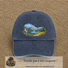 Casquette baseball Bleu marine délavé 100% coton avec motif Paysage montagne lac 7 cm - image principale