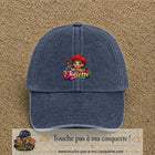 Casquette baseball Bleu marine délavé 100% coton avec motif Juliette 5 cm - image principale