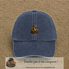 Casquette baseball Bleu marine délavé 100% coton avec visuel Cobra réaliste 5 cm - image produit principale