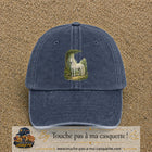 Casquette baseball Bleu marine délavé 100% coton avec motif Cheval blanc en forêt 7 cm - image principale