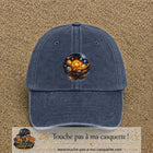 Casquette Bleu marine délavé 100% coton avec motif Système solaire cosmique 7 cm - image principale
