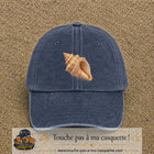 Casquette baseball Bleu marine délavé 100% coton avec visuel Coquillage marin 7 cm - image produit principale