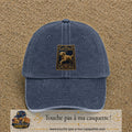Casquette baseball Bleu marine délavé 100% coton avec visuel Chien noble 7 cm - image produit principale