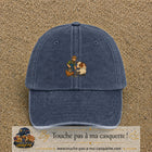 Casquette Bleu marine délavé 100% coton avec motif Fermier et animaux 5 cm - image principale