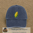 Casquette baseball Bleu marine délavé 100% coton avec visuel Épi de maïs 7 cm - image produit principale