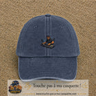Casquette Bleu marine délavé 100% coton avec motif DJ aux platines 5 cm - image principale
