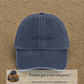 Casquette Bleu marine délavé 100% coton avec motif Cat Mom 3 cm - image principale