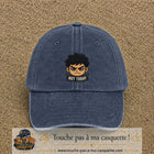 Casquette Bleu marine délavé 100% coton avec motif Not Today manga 7 cm - image principale