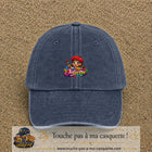 Casquette baseball Bleu marine délavé 100% coton avec motif Juliette 3 cm - image principale