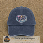 Casquette Bleu marine délavé motif Message Style with me 7 cm - vue principale