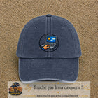 Casquette Bleu marine délavé 100% coton avec motif Ordinateur portable météo 7 cm - image principale