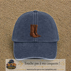Casquette Bleu marine délavé 100% coton avec motif Bottes cowboy 7 cm - image principale