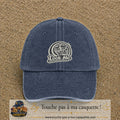 Casquette Bleu marine délavé motif Look Me vache hypnotique 7 cm - vue principale