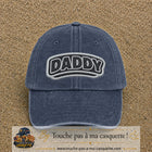 Casquette Bleu marine délavé motif Message Daddy 7 cm - vue principale