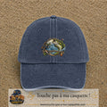 Casquette Bleu marine délavé motif Pêche sportive 7 cm - vue principale