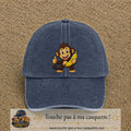Casquette baseball Bleu marine délavé 100% coton avec motif Singe à la banane 7 cm - image principale