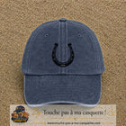 Casquette Bleu marine délavé 100% coton avec motif Fer à cheval noir 7 cm - image principale