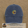 Casquette Bleu marine délavé motif Perroquet tropical 5 cm - vue principale