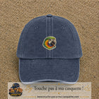 Casquette Bleu marine délavé motif Perroquet tropical 5 cm - vue principale