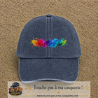 Casquette baseball Bleu marine délavé 100% coton avec visuel Éclaboussure peinture 5 cm - image produit principale