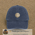 Casquette Bleu marine délavé motif Lune kawaii 5 cm - vue principale