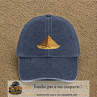 Casquette baseball Bleu marine délavé 100% coton avec motif Pyramide égyptienne 7 cm - image principale
