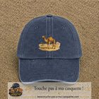 Casquette baseball Bleu marine délavé 100% coton avec motif Chameau du désert 7 cm - image principale