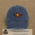 Casquette baseball Bleu marine délavé 100% coton avec visuel Galaxie système solaire 7 cm - image produit principale